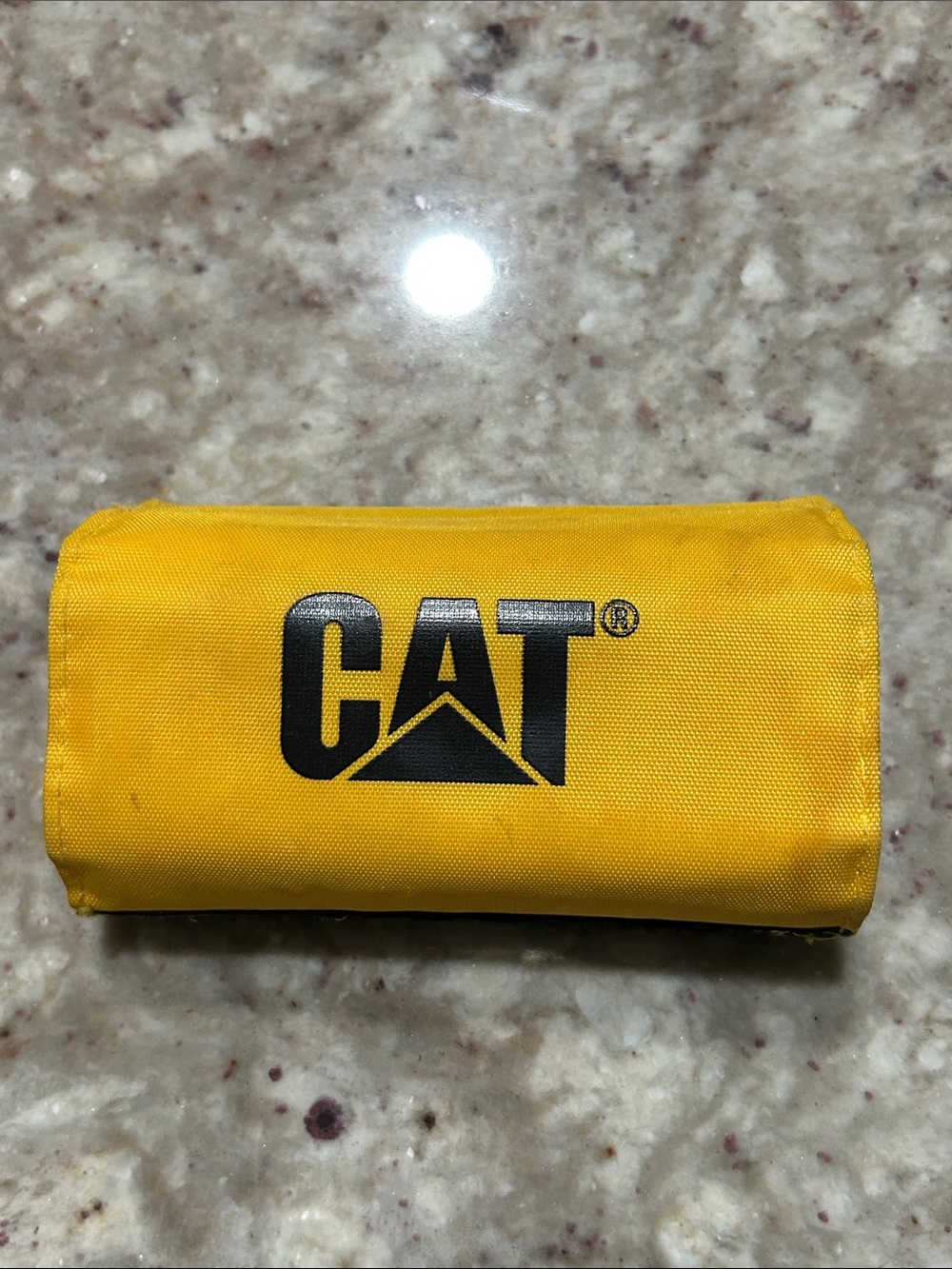 CAT yellow luggage handle cover with ID Slot